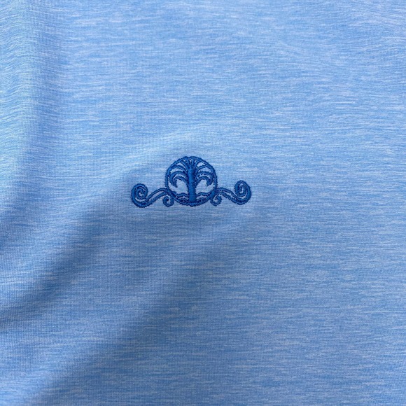 Straight Down Large Light Blue Short‎ Sleeve Pol Golf Shirt Embroidered - Picture 3 of 6